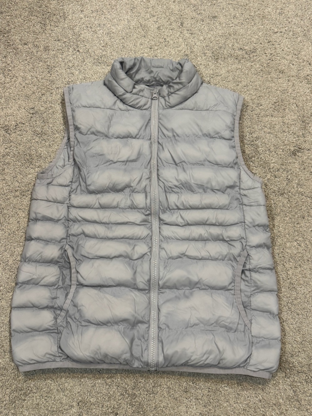 Puffa Vest Kids Size 12 Gray Vintage Blend Puffer Quilted Two Tone Panel England
